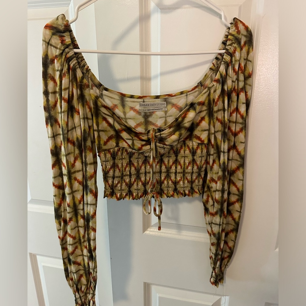Urban Outfitters Cropped Tie Dye Blouse - Small